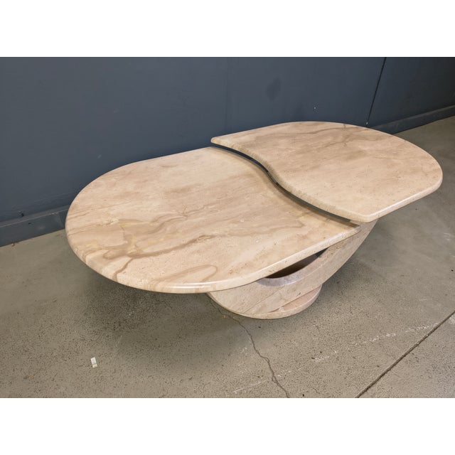1970s Vintage Two-Tier Travertine Coffee Table, 1970s For Sale - Image 5 of 9
