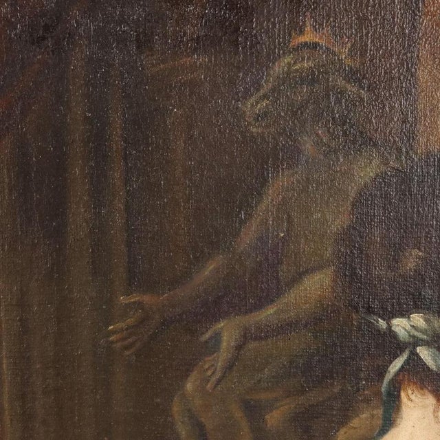 Biblical Scene of King Solomon's Idolatry, Oil on Canvas For Sale - Image 4 of 15