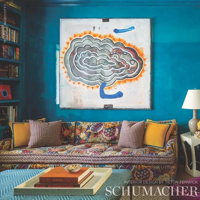 A swirling pattern-within-pattern design of exotic flowers and stylized leaves inspired by an Art Deco print. Sold as a...