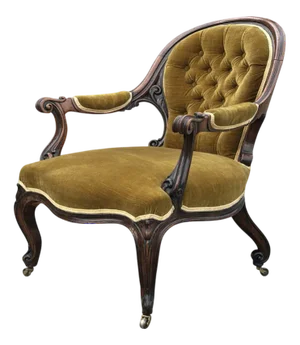19th Century Victorian Period Carved Mahogany Armchair, 1860
