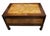 Vintage Knob Creek Bookmatched Elm Burl Wood Campaign Coffee Table With Drawer For Sale In Raleigh - Image 6 of 7