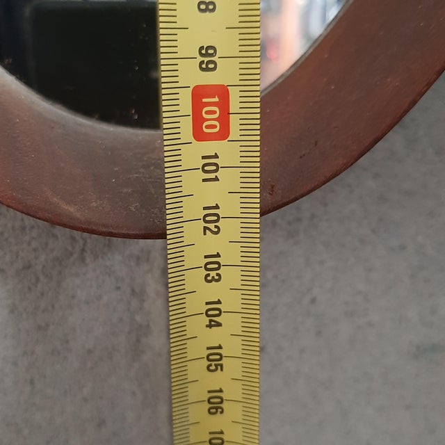 Vintage Oval Teak Wall Mirror by Franco Campo E Carlo Graffi, 1960s For Sale - Image 10 of 12