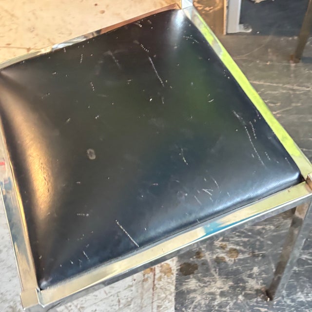 Black Modernism Seat in Sky Chairs No. 6 in Chromed and Gold Metal by Romeo Rega, 1970s, Set of 6 For Sale - Image 8 of 10