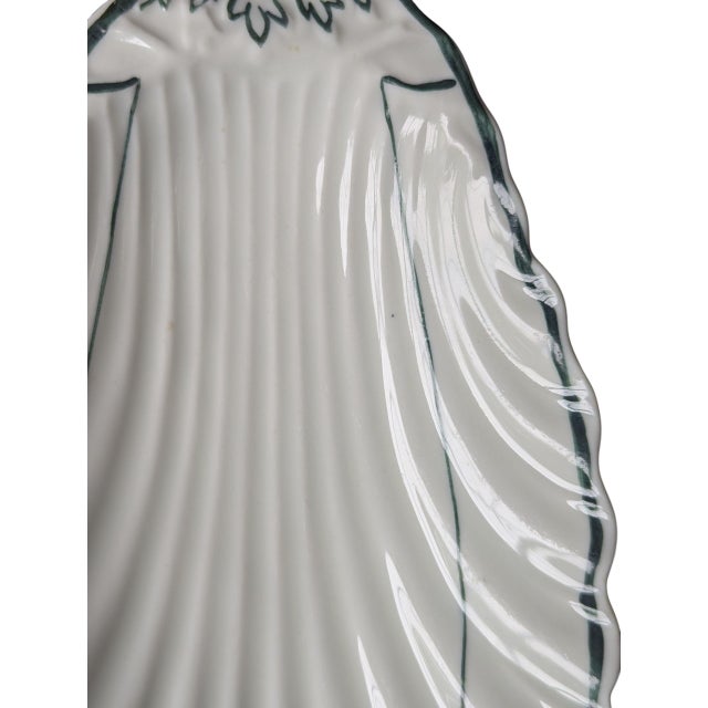 Vintage Hand Painted Seashell Shaped Porcelain Dish For Sale - Image 10 of 11