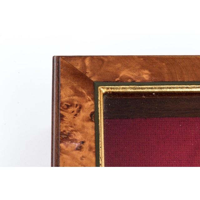 Vintage Tabletop Burl Wood and Glass Keyed Collector’s Display Box For Sale - Image 10 of 11