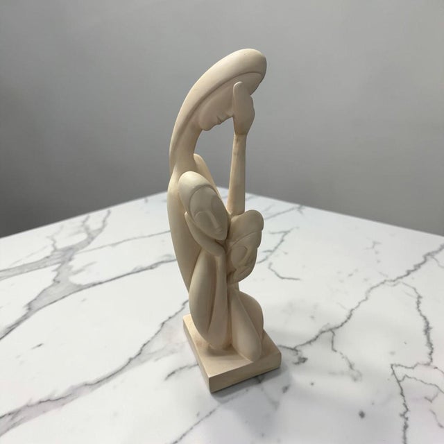 1980s Vintage Modernist Large White Plaster Three Women Sculpture For Sale - Image 5 of 10