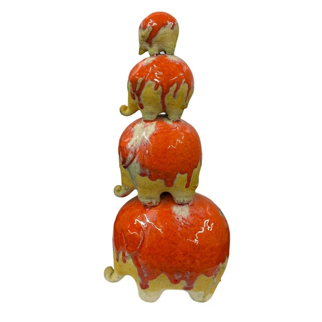 Mid-Century Modern 1960s Pottery Gli Etruschi Ivo De Santis Stacked Elephant Tower for Rosenthal-Netter For Sale - Image 3 of 7