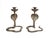 Metal Pair of Vintage Hand-Engraved Brass Cobra Snake Candleholders For Sale - Image 7 of 16