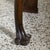 Pair of transitional English/Irish mahogany, inlay top, consoles. Front cabriole legs with shell decorations. Ending with...