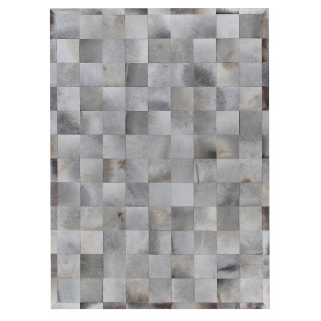 Exquisite Rugs Montgomery Patchwork Leather Silver/Multi Rug-11'6"x14'6" For Sale - Image 4 of 4