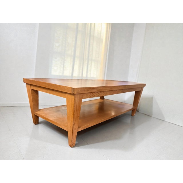 Early 21st Century Ethan Allen Horizons Collection Solid Wood Coffee Table With Lower Shelf For Sale - Image 5 of 9
