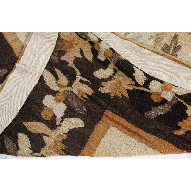 Traditional Authentic Botanic Russian Bessarabian Handmade Wool Rug For Sale - Image 3 of 8
