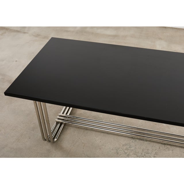 Ralph Lauren Black Lacquer and Chrome Hudson Dining Table For Sale - Image 11 of 18