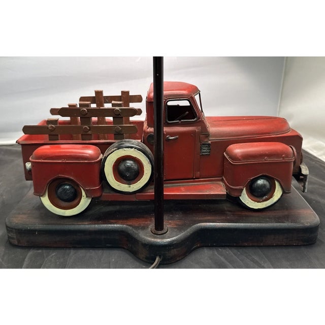 1990s 1990s Pottery Barn Red Vintage Ford Style Pick Up Truck Metal Table Lamp Discontinued For Sale - Image 5 of 13