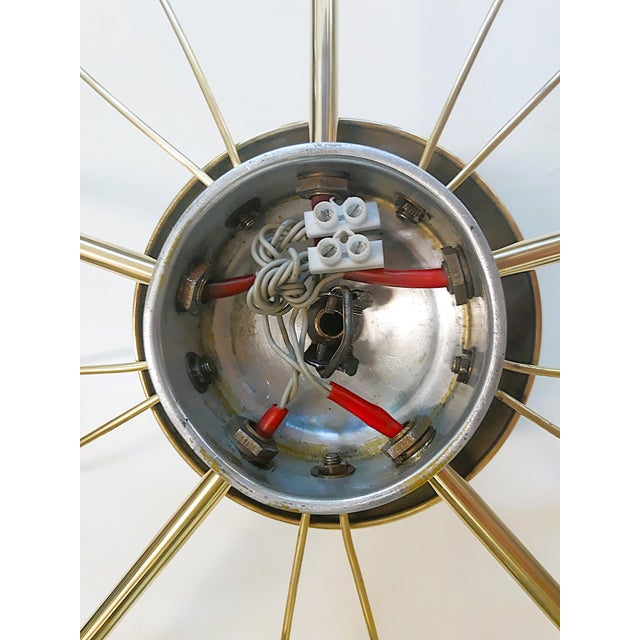 1960s Vintage Sputnik Brass Ceiling Lamp with 5 Arms, 1950s For Sale - Image 5 of 11