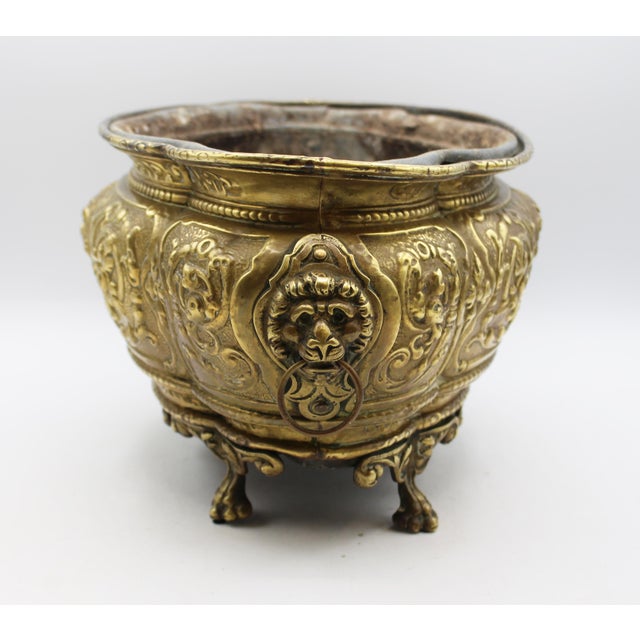 Circa 1860-80 Anglo-French Lobed Oval Brass Planter For Sale - Image 4 of 9