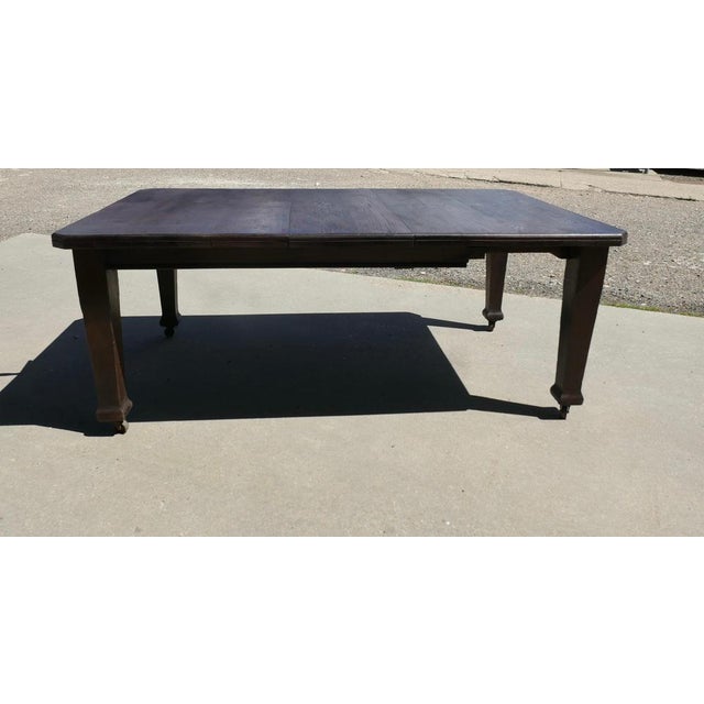 Victorian Arts and Crafts Oak Wind Out Table, Extending Dining Table This is a very sturdy and Heavy table both the top...