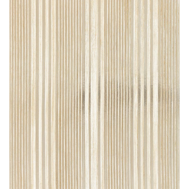 Contemporary The House of Scalamandré Pacific Stripe Wallcovering, Champagne For Sale - Image 3 of 3