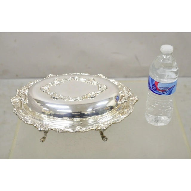 Victorian Style Silver Plated Ornate Lidded Twin Handle Vegetable Serving Dish. Item features ornate lidded dish, divided...