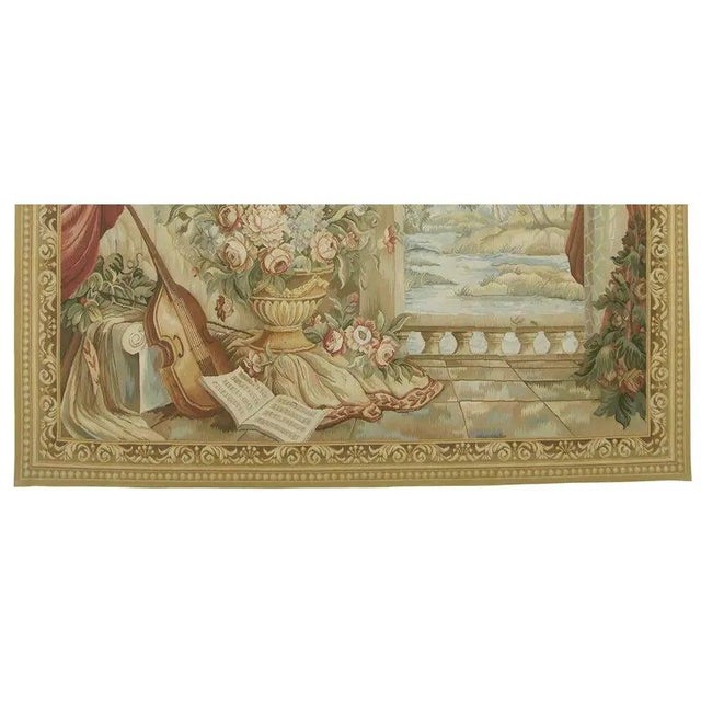 19th Century Vintage Tapestry Depicting a Royal Music Room For Sale - Image 5 of 9