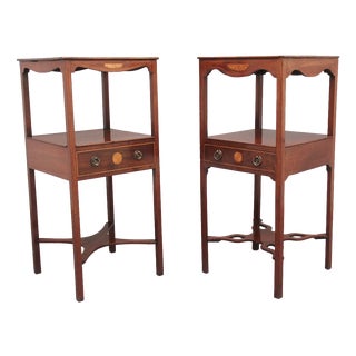 Inlaid Mahogany Bedside Tables, 1830, Set of 2 For Sale