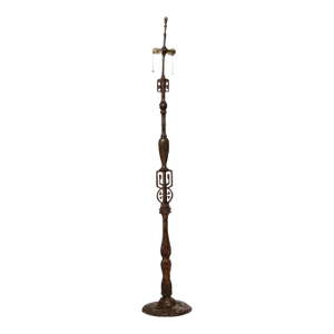 Antique Japanese Cast Bronze Floor Lamp