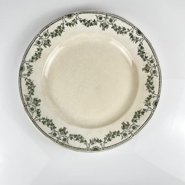 Round Green Champagne Dish from Badonviller, Early 20th Century, 1890s For Sale - Image 6 of 12