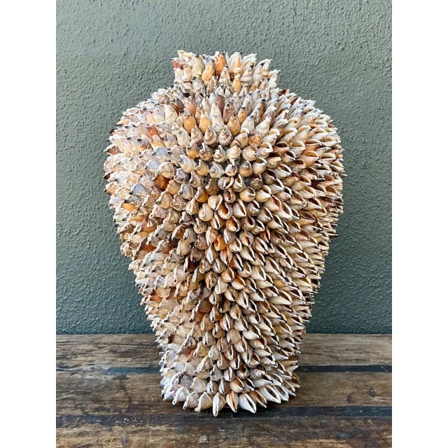 Cream Vintage Shell Covered Sculpture For Sale - Image 8 of 12