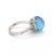 Contemporary Gabriel & Co. Diamond Blue Topaz 14k White Gold Ring - Size 6 For Sale - Image 3 of 6