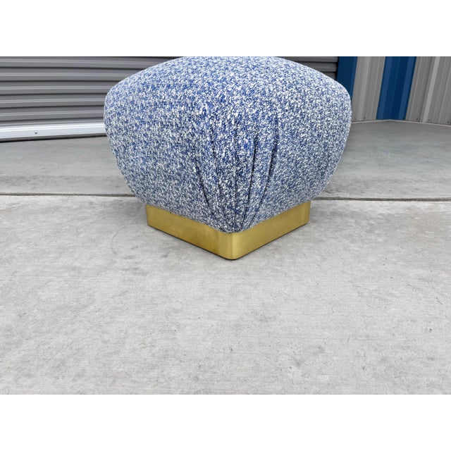Mid Century Brass "Poufs" Ottoman by Marge Carson For Sale - Image 9 of 11