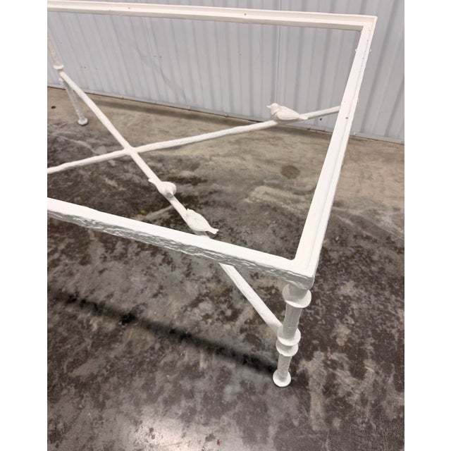 Vintage Bronze Painted White Coffee Table With Birds Attributed to Diego Giacometti For Sale In Miami - Image 6 of 12