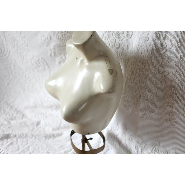Wood Midcentury White Mannequin Female Bust For Sale - Image 7 of 10