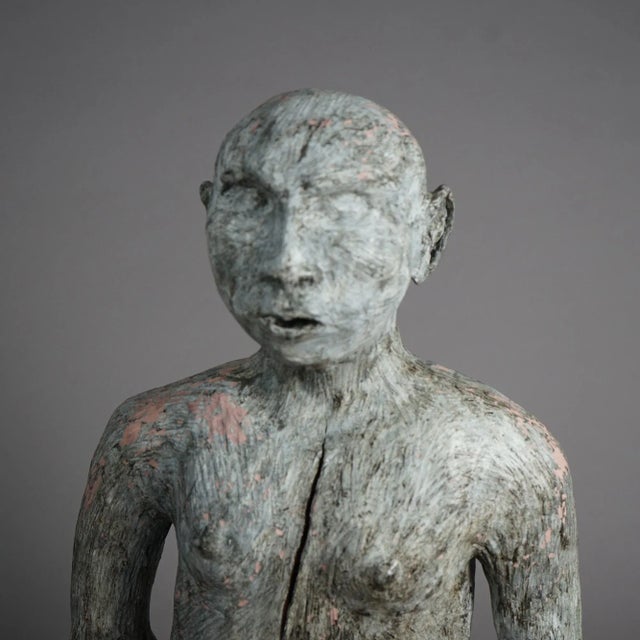 Mid Century Modern Terra Cotta Torso Sculpture of a Man by York Lewis Circa 1980 For Sale - Image 9 of 11