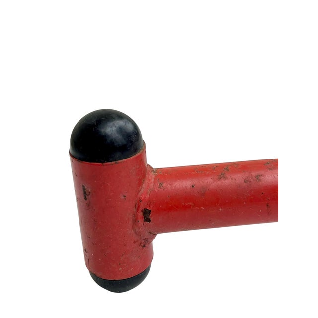 Vintage Memphis Style Red Metal Coat Rack | Postmodern Freestanding Hall Tree For Sale - Image 14 of 16