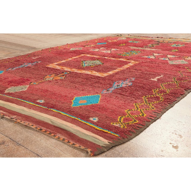 Red Vintage Taznakht Moroccan Rug, 06'07 X 09'10 For Sale - Image 8 of 10