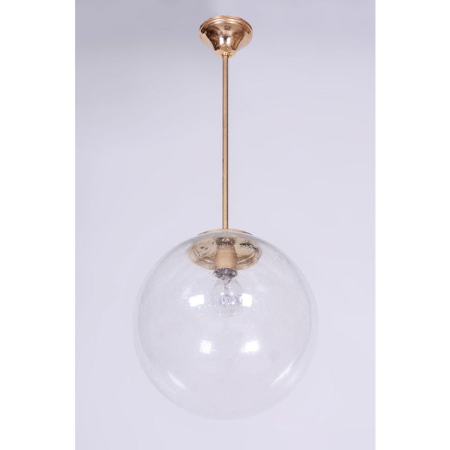 1960s Mid-Century Chandelier in Glass and Brass by Kamenický Šenov, Czech, 1960s For Sale - Image 5 of 10