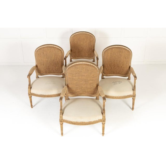 19th Century French Giltwood Armchairs, Set of 2 For Sale - Image 12 of 14