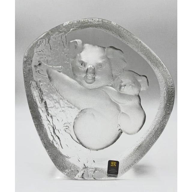 Late 20th Century Mats Jonasson Lead Crystal Koala Bear