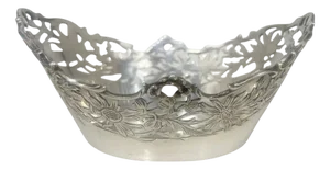 Small German Silver Bonbon Basket by Bernhard Weber, 1915