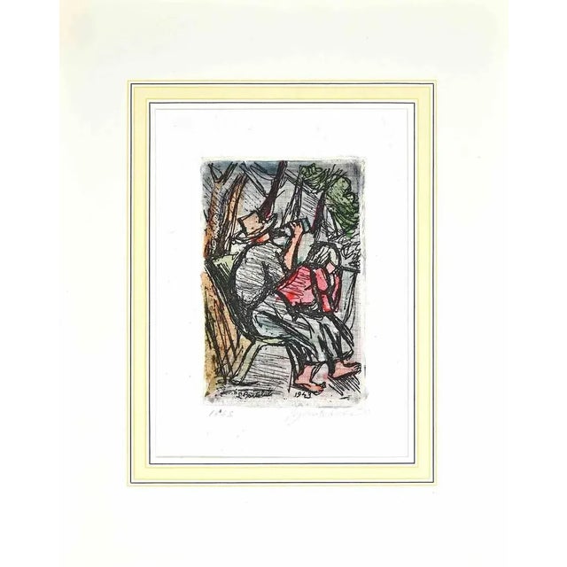 Luigi Bartolini, Woman, Original Etching, Mid-20th Century For Sale - Image 3 of 3