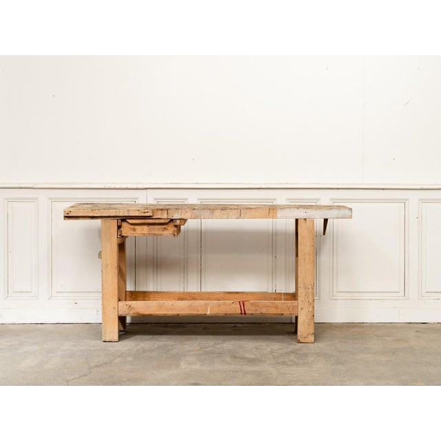 Small Vintage Workbench with Drawer, 1920 For Sale - Image 18 of 18