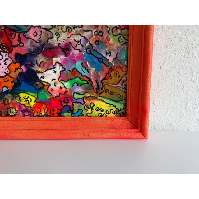 Orange Original Abstract Painting Serg Graff "Rainbow Chosts" Surreal Fantasy Art, Coa For Sale - Image 8 of 10