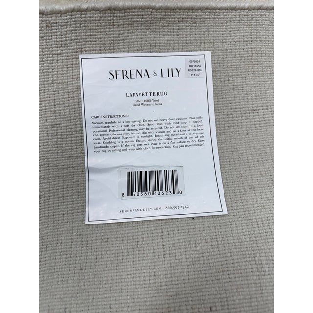 8ft2in × 10ft Serena & Lily Lafayette Ivory Rug For Sale - Image 10 of 12
