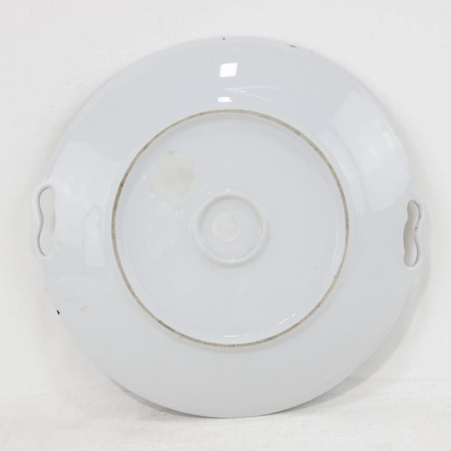 Brown Pair of Vintage Hand-Painted Porcelain Decorative Plates With Bird and Floral Motifs For Sale - Image 8 of 11