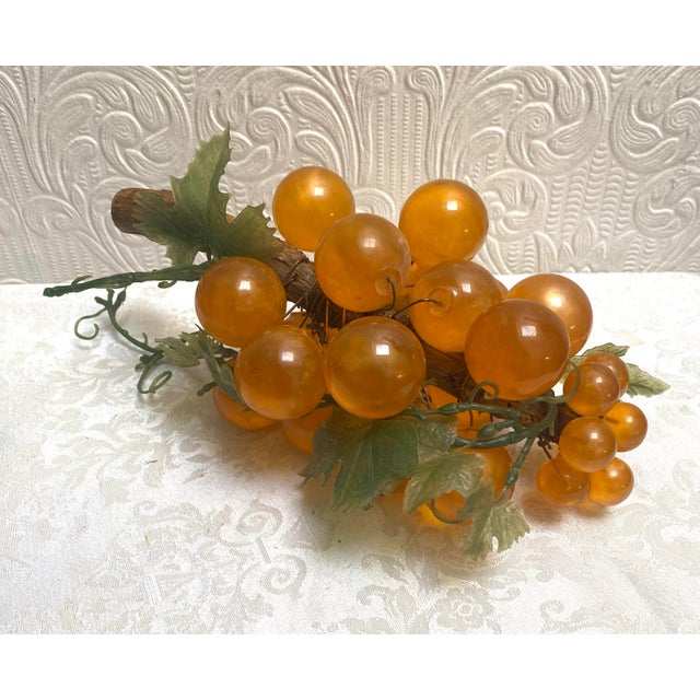 1960s Vintage Mid-Century Gold Italian Large Lucite Grape Cluster For Sale - Image 5 of 6