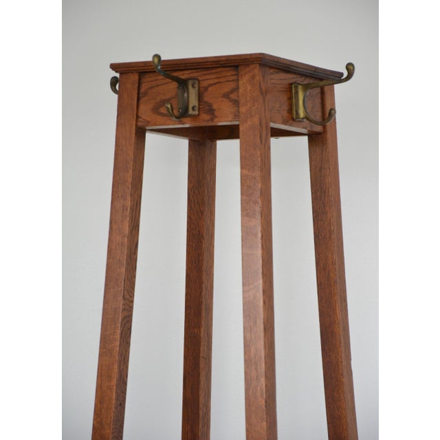 English Arts and Crafts Oak Coat Stand from Astrola, 1930 For Sale - Image 3 of 15