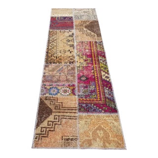 Anatolian Wool Oushak Vintage Runner For Sale