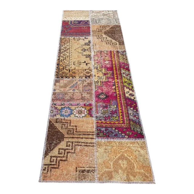 Anatolian Wool Oushak Vintage Runner For Sale