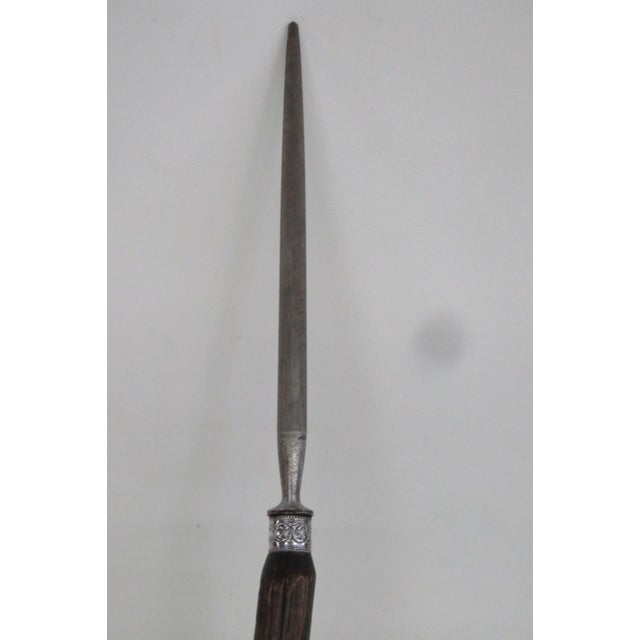 Mid 20th Century Lees Cutlery Knife Sharpener Rod Early 1900s Honing Steel Sterling Silver 5146b For Sale - Image 5 of 9