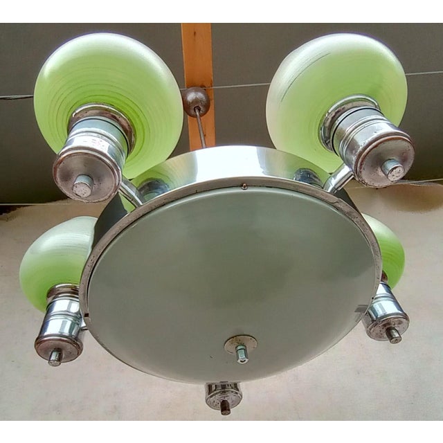 Metal Bauhaus Style Chandelier, 1950s For Sale - Image 7 of 18